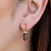 Smoky Quartz Simple Bug Gold Earrings